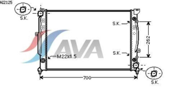 AVA COOLING SYSTEMS AI2125 радиатор охлаждения двигателя