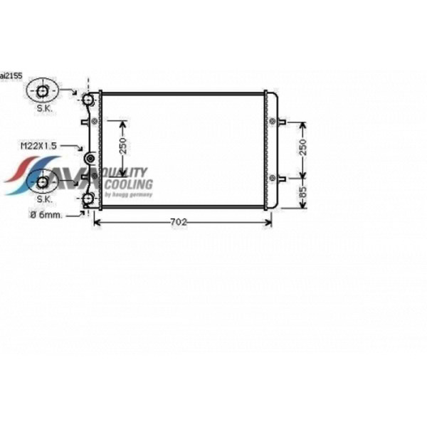AVA COOLING SYSTEMS AI2155 радиатор охлаждения двигателя
