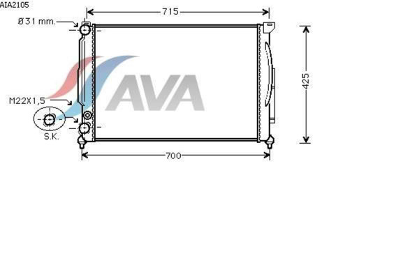 AVA COOLING SYSTEMS AiA2105 радиатор охлаждения двигателя