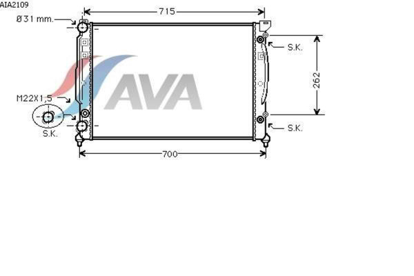 AVA COOLING SYSTEMS AiA2109 радиатор охлаждения двигателя