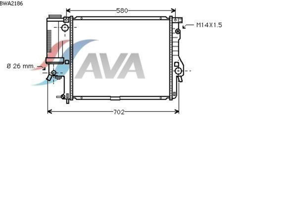 AVA COOLING SYSTEMS BWA2186 радиатор охлаждения двигателя