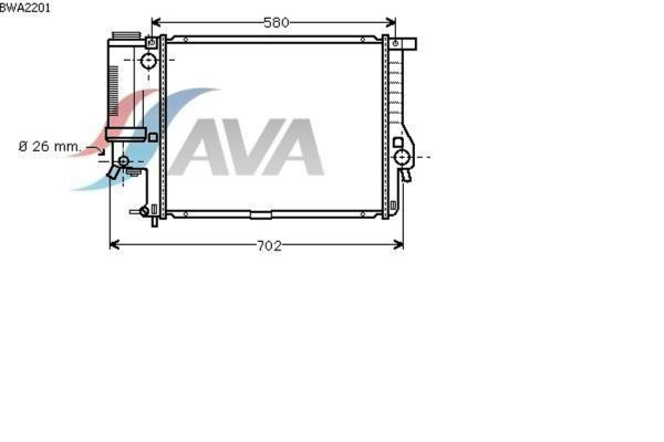 AVA COOLING SYSTEMS BWA2201 радиатор охлаждения двигателя