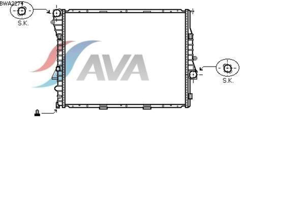 AVA COOLING SYSTEMS BWA2274 радиатор охлаждения двигателя
