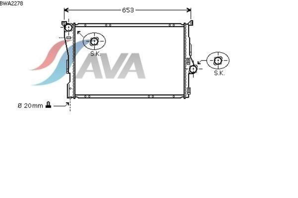 AVA COOLING SYSTEMS BWA2278 радиатор охлаждения двигателя