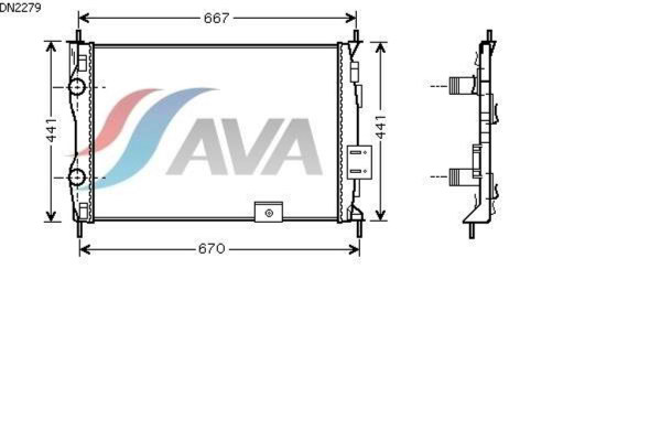 AVA COOLING SYSTEMS DN2279 радиатор охлаждения двигателя