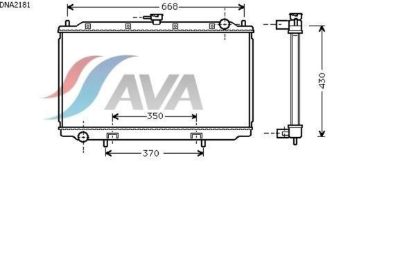 AVA COOLING SYSTEMS DNA2181 радиатор охлаждения двигателя