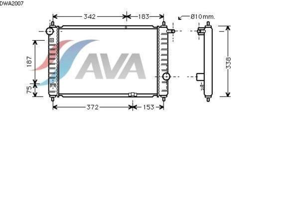 AVA COOLING SYSTEMS DWA2007 радиатор охлаждения двигателя