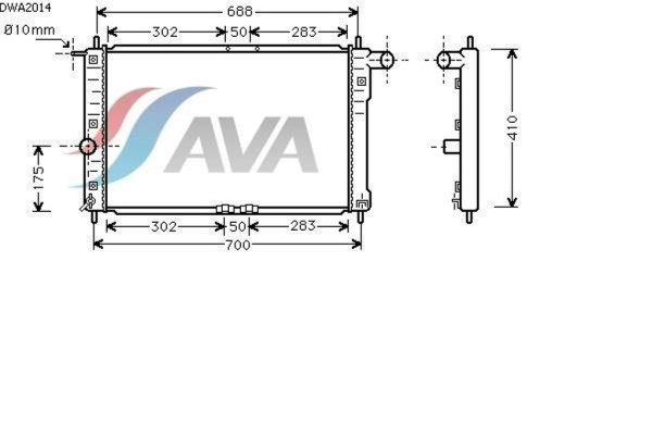 AVA COOLING SYSTEMS DWA2014 радиатор охлаждения двигателя