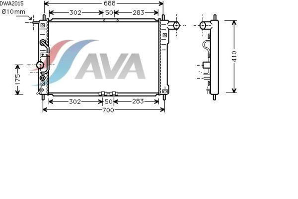 AVA COOLING SYSTEMS DWA2015 радиатор охлаждения двигателя