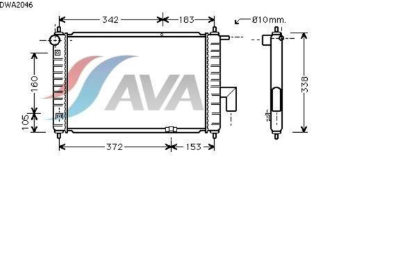 AVA COOLING SYSTEMS DWA2046 радиатор охлаждения двигателя