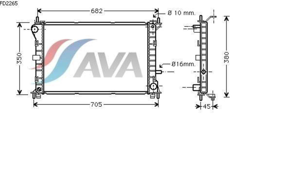 AVA COOLING SYSTEMS FD2265 радиатор охлаждения двигателя
