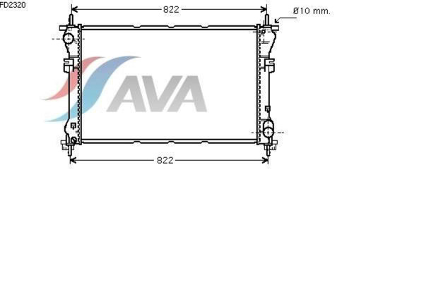 AVA COOLING SYSTEMS FD2320 радиатор охлаждения двигателя