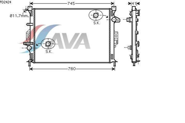 AVA COOLING SYSTEMS FD2424 радиатор охлаждения двигателя