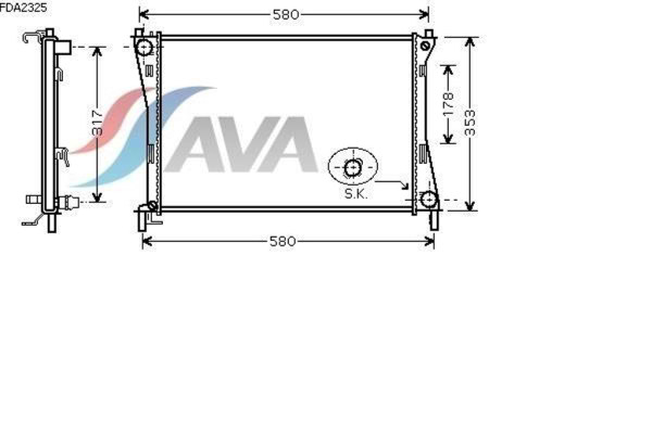AVA COOLING SYSTEMS FDA2325 радиатор охлаждения двигателя