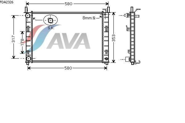 AVA COOLING SYSTEMS FDA2326 радиатор охлаждения двигателя
