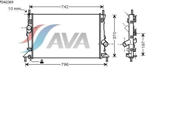AVA COOLING SYSTEMS FDA2369 радиатор охлаждения двигателя