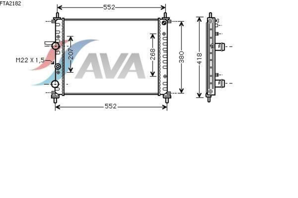 AVA COOLING SYSTEMS FTA2182 радиатор охлаждения двигателя
