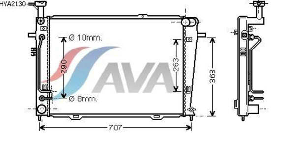 AVA COOLING SYSTEMS HYA2130 радиатор охлаждения двигателя
