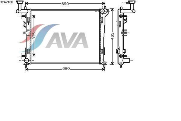 AVA COOLING SYSTEMS HYA2180 радиатор охлаждения двигателя