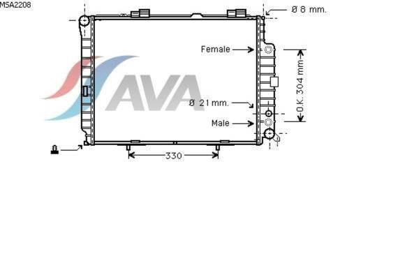 AVA COOLING SYSTEMS MSA2208 радиатор охлаждения двигателя