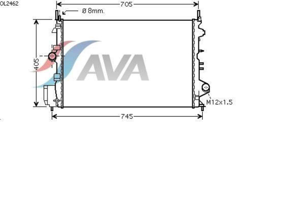 AVA COOLING SYSTEMS OL2462 радиатор охлаждения двигателя