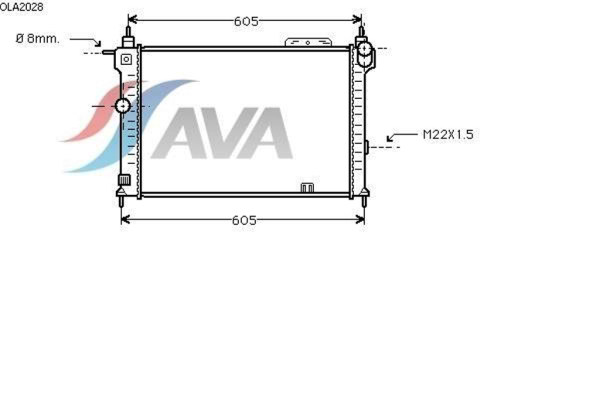 AVA COOLING SYSTEMS OLA2028 радиатор охлаждения двигателя