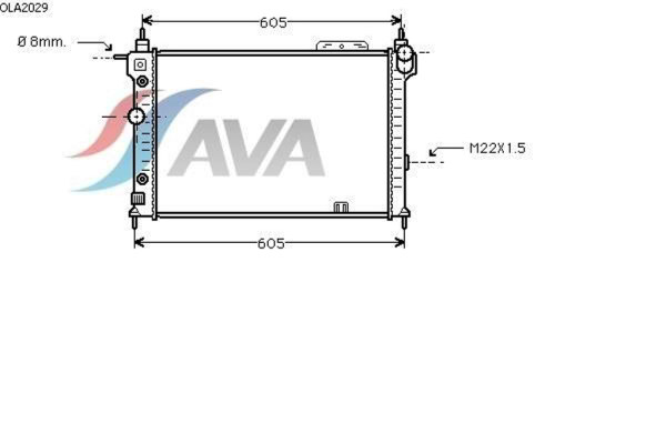 AVA COOLING SYSTEMS OLA2029 радиатор охлаждения двигателя