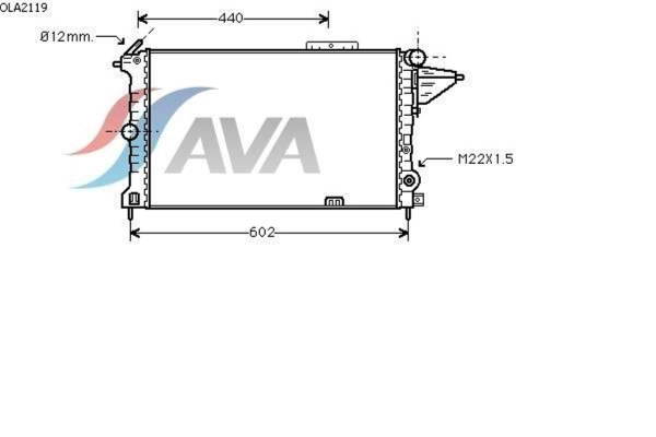 AVA COOLING SYSTEMS OLA2119 радиатор охлаждения двигателя