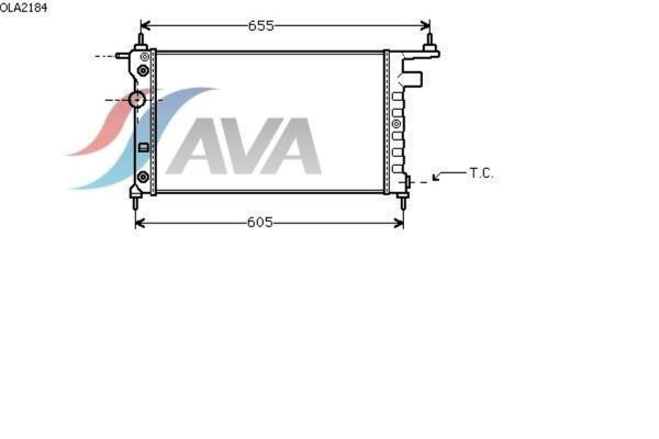 AVA COOLING SYSTEMS OLA2184 радиатор охлаждения двигателя