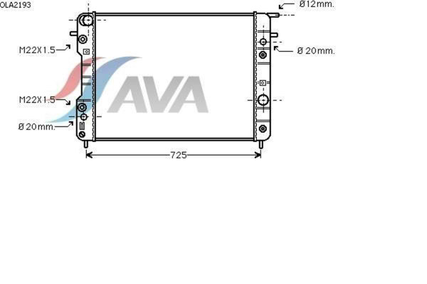 AVA COOLING SYSTEMS OLA2193 радиатор охлаждения двигателя