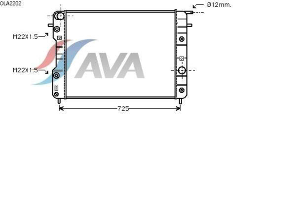 AVA COOLING SYSTEMS OLA2202 радиатор охлаждения двигателя