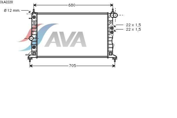 AVA COOLING SYSTEMS OLA2220 радиатор охлаждения двигателя