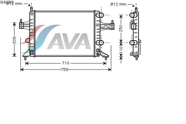 AVA COOLING SYSTEMS OLA2303 радиатор охлаждения двигателя