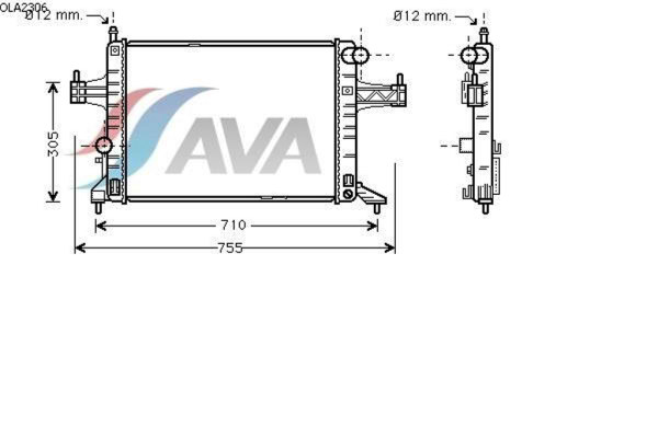 AVA COOLING SYSTEMS OLA2306 радиатор охлаждения двигателя