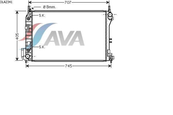 AVA COOLING SYSTEMS OLA2341 радиатор охлаждения двигателя