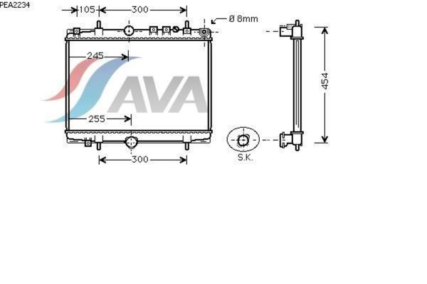 AVA COOLING SYSTEMS PEA2234 радиатор охлаждения двигателя