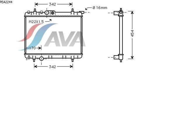 AVA COOLING SYSTEMS PEA2244 радиатор охлаждения двигателя