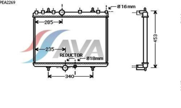 AVA COOLING SYSTEMS PEA2269 радиатор охлаждения двигателя