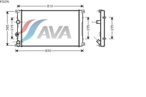 AVA COOLING SYSTEMS RT2276 радиатор охлаждения двигателя