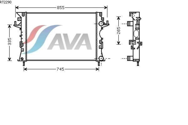 AVA COOLING SYSTEMS RT2290 радиатор охлаждения двигателя