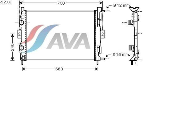 AVA COOLING SYSTEMS RT2306 радиатор охлаждения двигателя