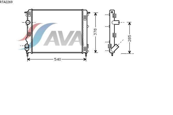 AVA COOLING SYSTEMS RTA2269 радиатор охлаждения двигателя