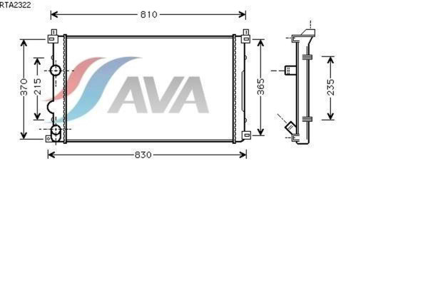 AVA COOLING SYSTEMS RTA2322 радиатор охлаждения двигателя