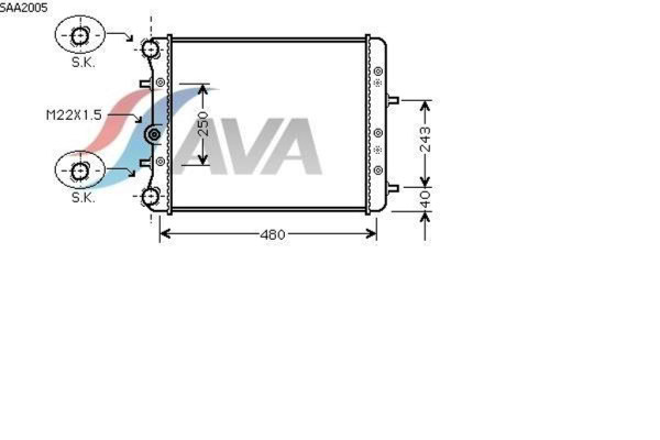 AVA COOLING SYSTEMS SAA2005 радиатор охлаждения двигателя