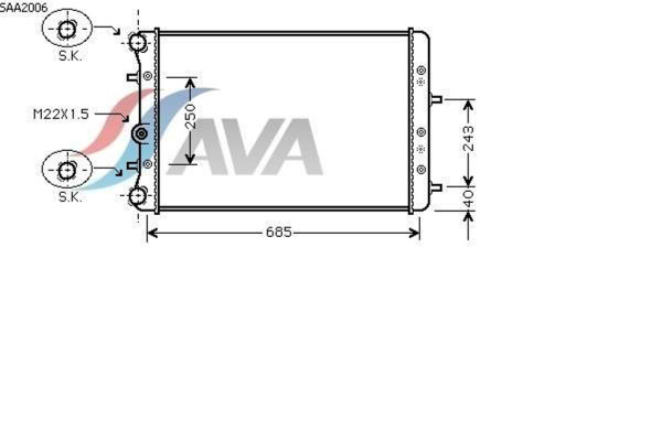 AVA COOLING SYSTEMS SAA2006 радиатор охлаждения двигателя