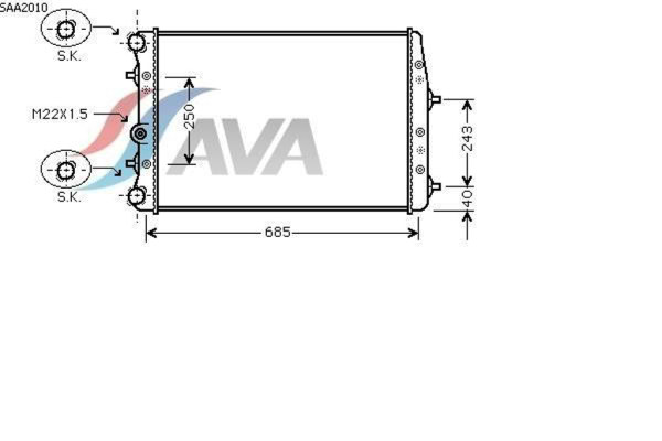 AVA COOLING SYSTEMS SAA2010 радиатор охлаждения двигателя