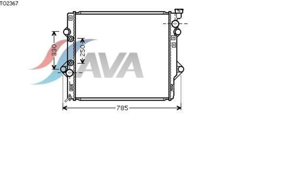AVA COOLING SYSTEMS TO2367 радиатор охлаждения двигателя