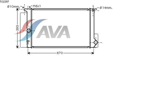 AVA COOLING SYSTEMS TO2397 радиатор охлаждения двигателя