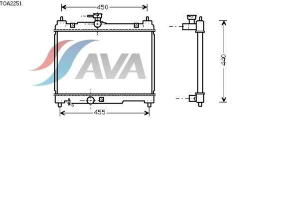 AVA COOLING SYSTEMS TOA2251 радиатор охлаждения двигателя
