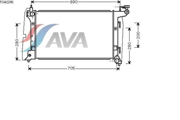 AVA COOLING SYSTEMS TOA2290 радиатор охлаждения двигателя